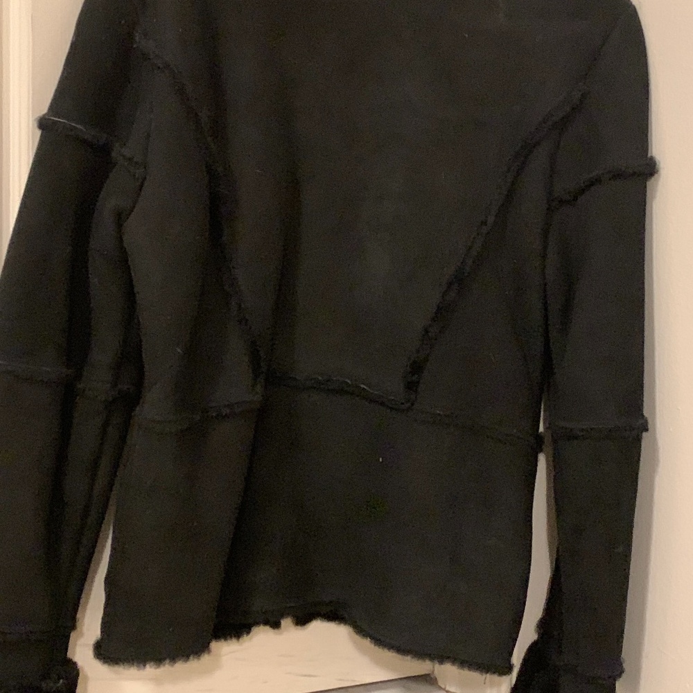 Black suede short coat
